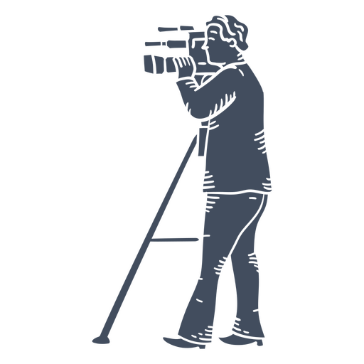 Homem com uma câmera em um tripé Desenho PNG