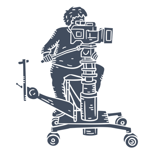 Black and white drawing of a man on a tripod PNG Design
