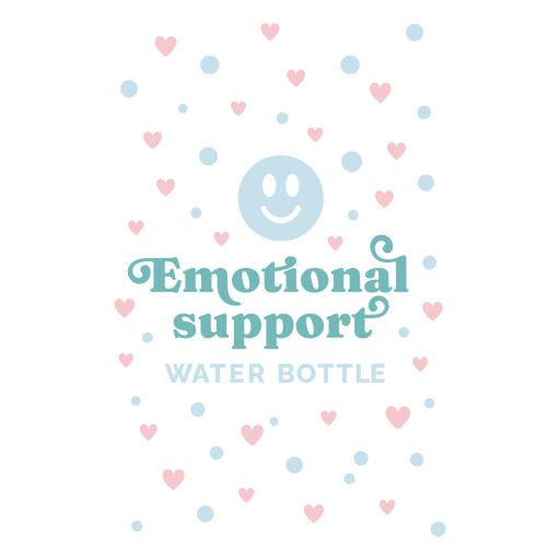 Botella de agua de apoyo emocional. Diseño PNG