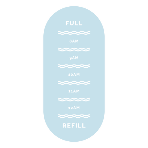 Water bottle measurer sign PNG Design