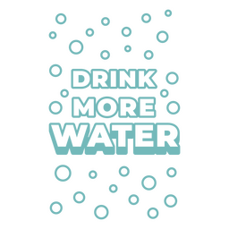 Beba más cita de burbujas de agua Diseño PNG