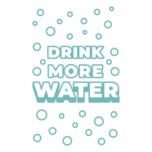 Trinken Sie mehr Wasserblasenzitat PNG-Design