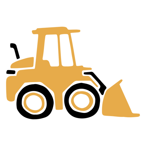 Flache Ikone des Bulldozers PNG-Design