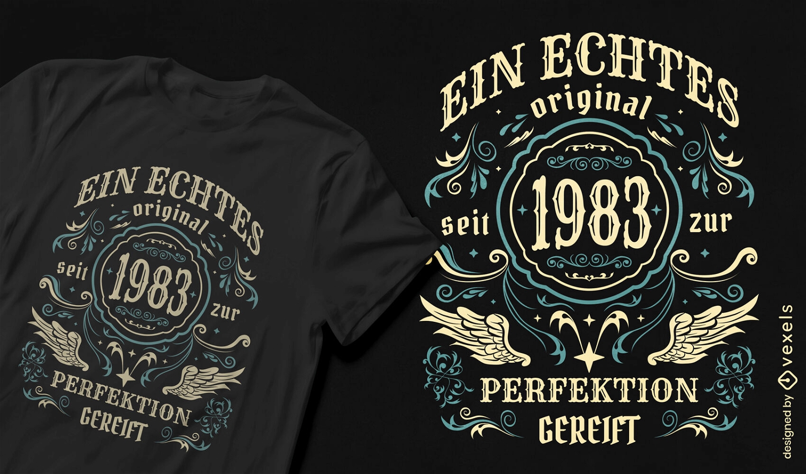1983 Geburtstag Vintage T-Shirt-Design