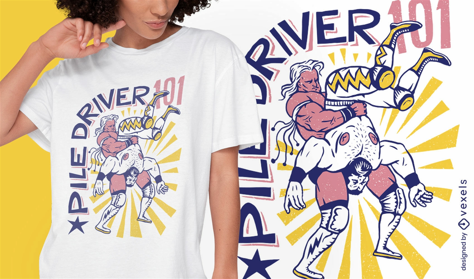 Piledriver wrestling t-shirt design