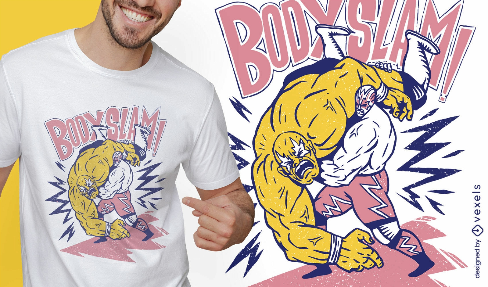 Design de camiseta de luta corporal Bodyslam