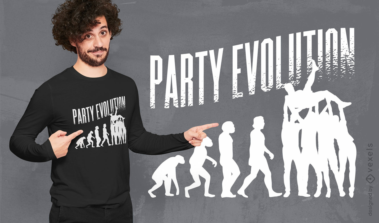 Design de camiseta de evolução de festa