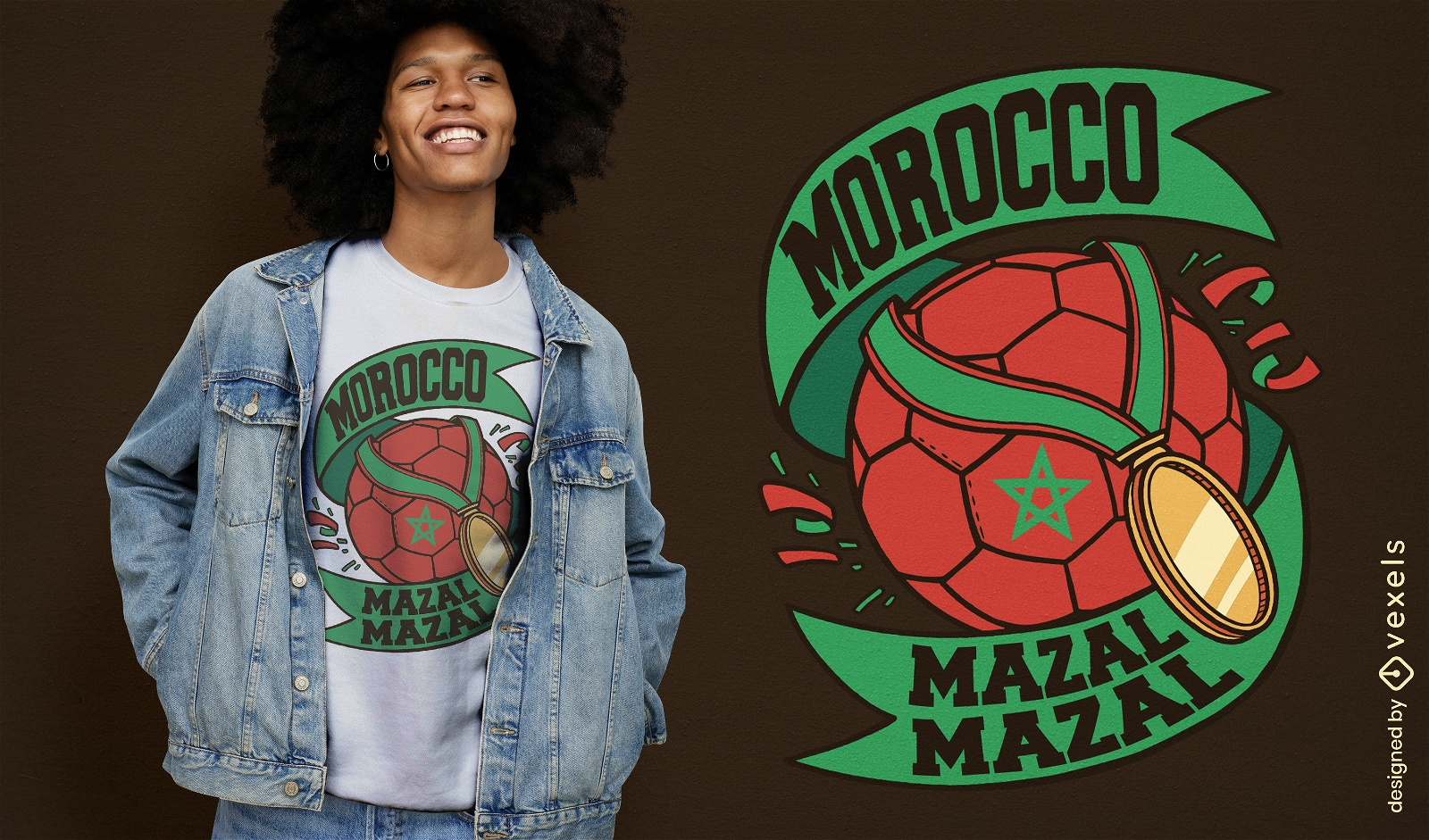 Diseño de camiseta del equipo de fútbol de Marruecos