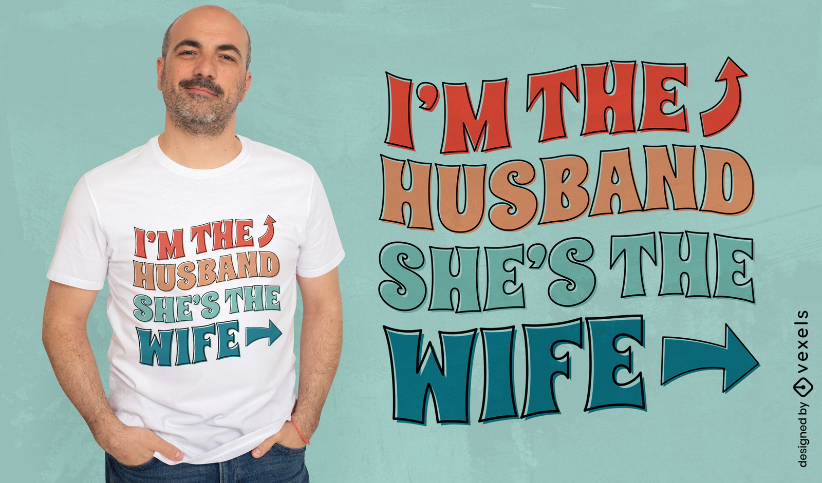 Diseño de camiseta de cita divertida de marido y mujer