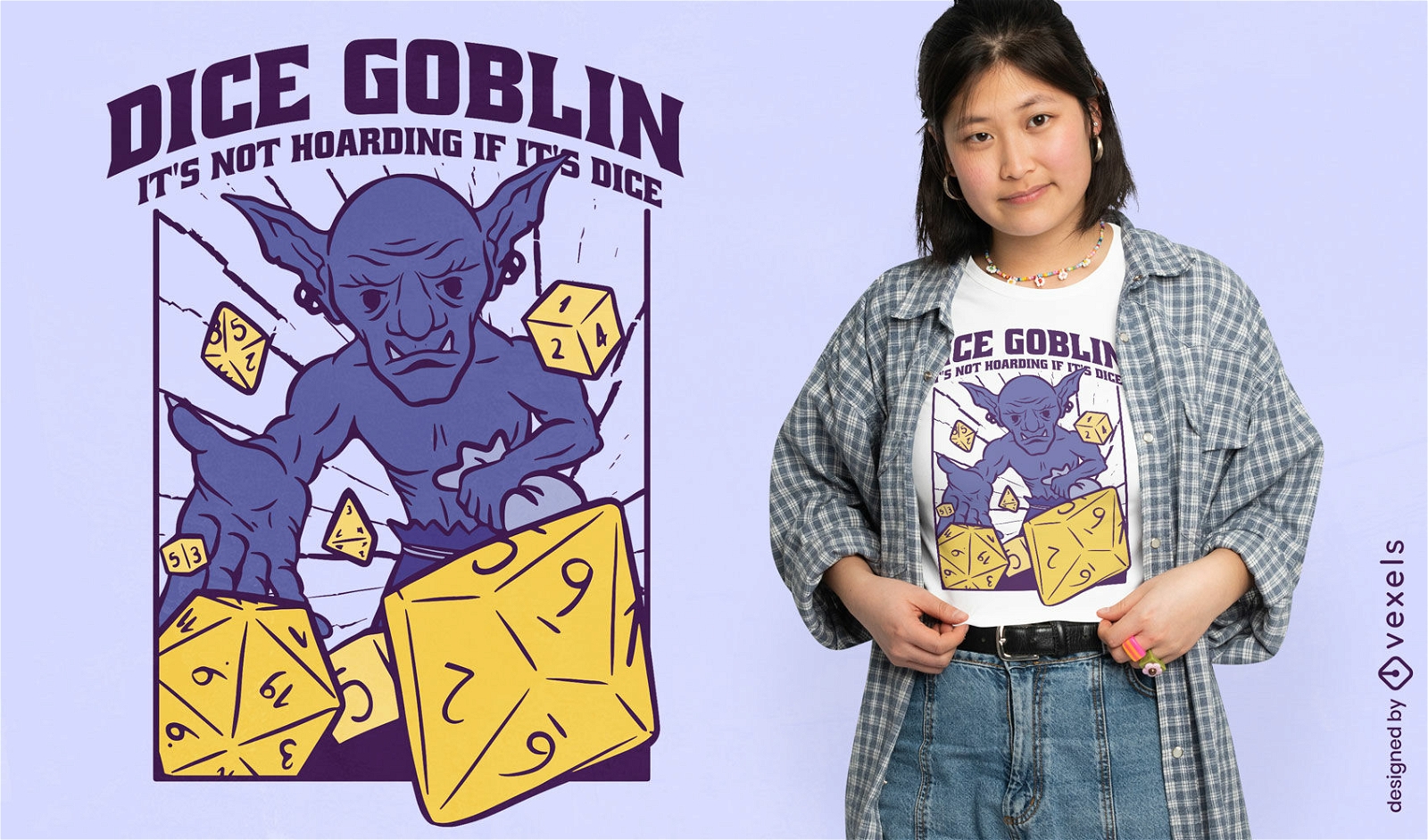 Gobling throwing dices t-shirt design