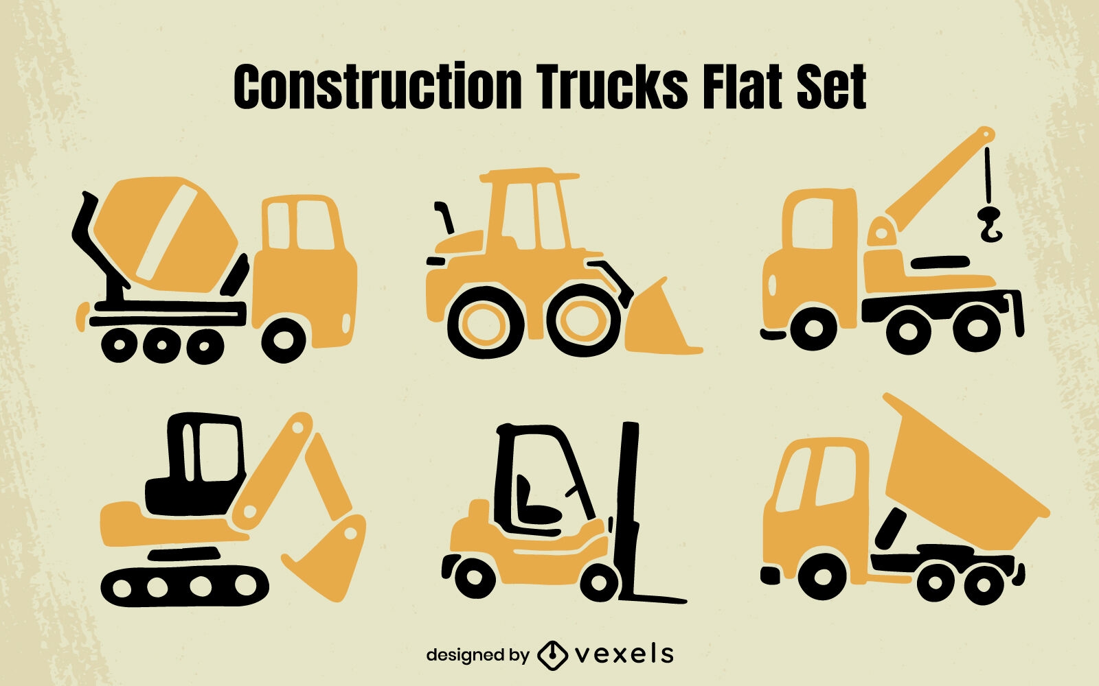 Conjunto de transporte de camiones de construcción.