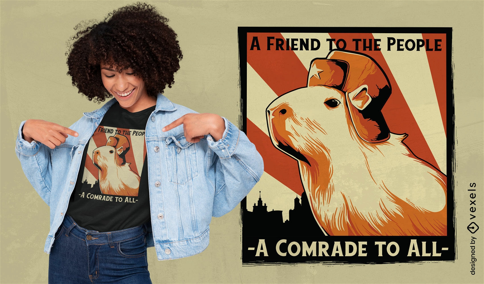 Soviet capybara t-shirt design