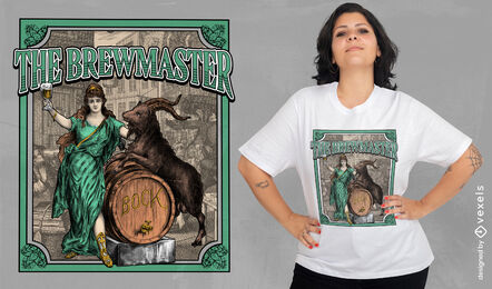 Medieval woman with goat t-shirt psd