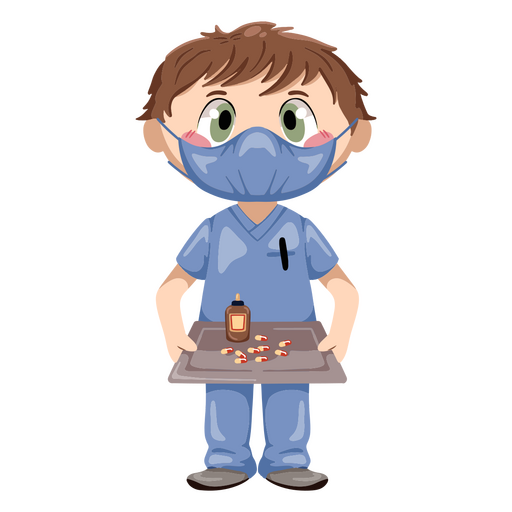 Male nurse cartoon character PNG Design
