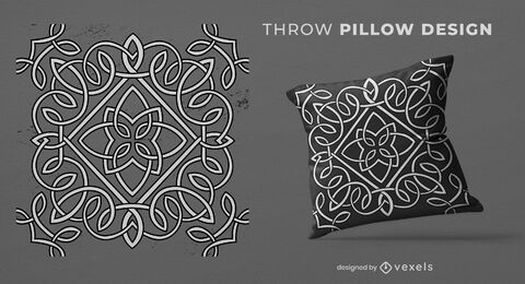 Ancient celtic knot throw pillow design