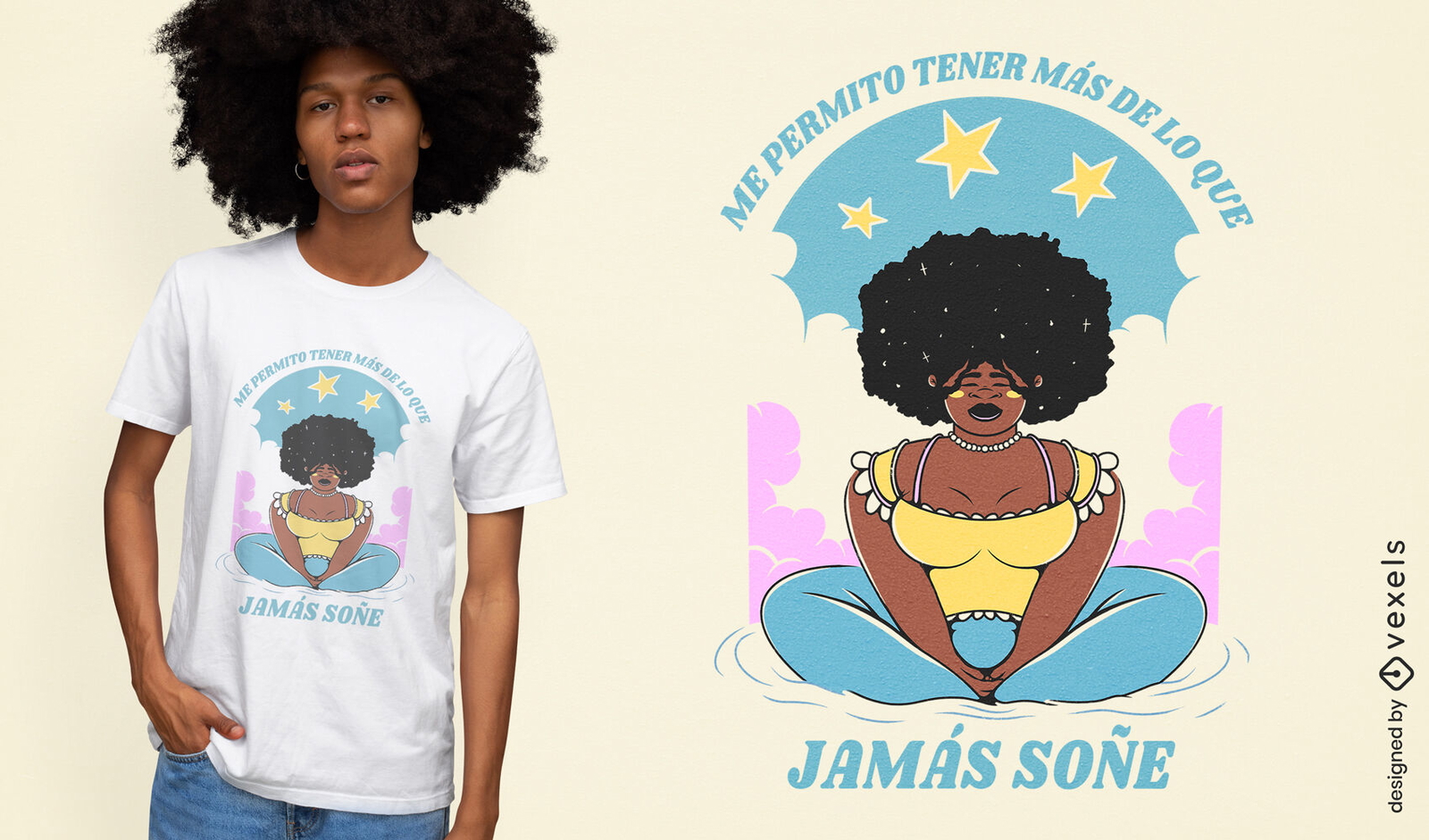 Diseño de camiseta de meditación de mujer negra