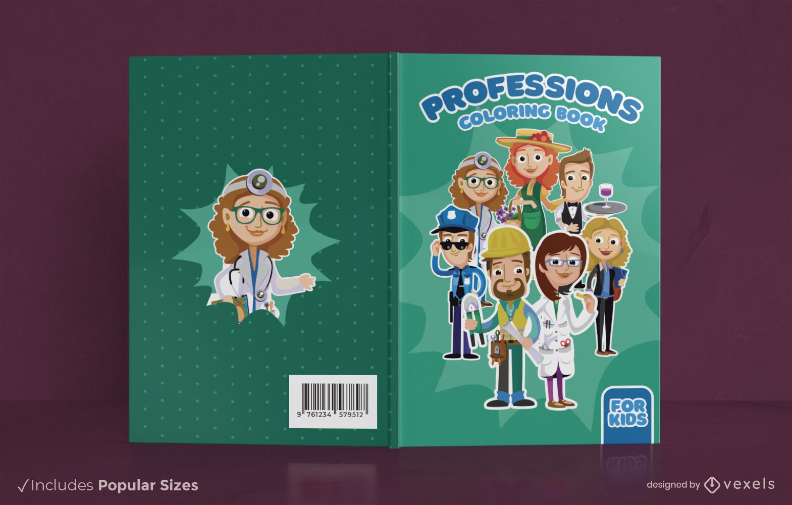 Design de capa de livro de desenho animado de pessoas profissionais
