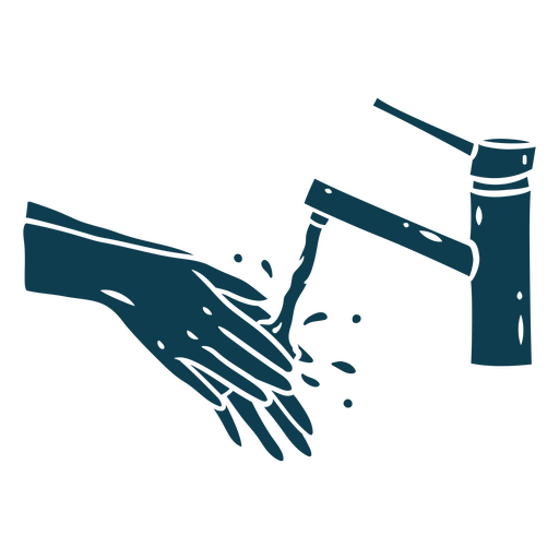 Washing hands cutout icon PNG Design