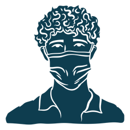 Homem vestindo uma máscara facial Desenho PNG