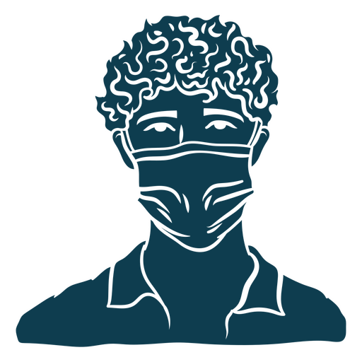 Man wearing a facemask  PNG Design