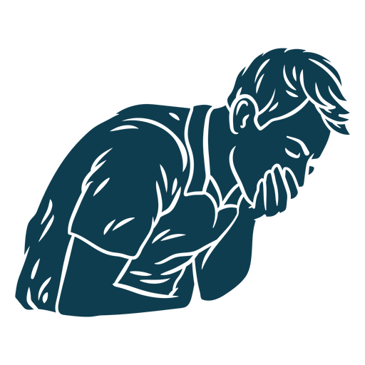 Man with nausea cutout PNG Design