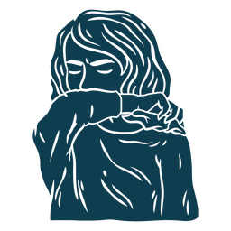Frau hustet PNG-Design
