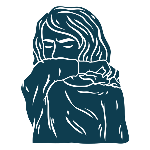 Woman coughing  PNG Design