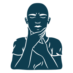 Pessoa com dor de garganta Desenho PNG