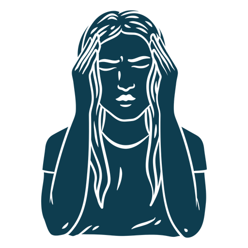 Woman with a headache  PNG Design