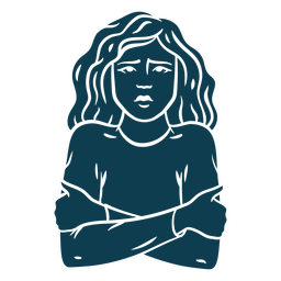 mulher sentindo frio Desenho PNG