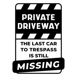 Sinal de aviso de unidade privada Desenho PNG
