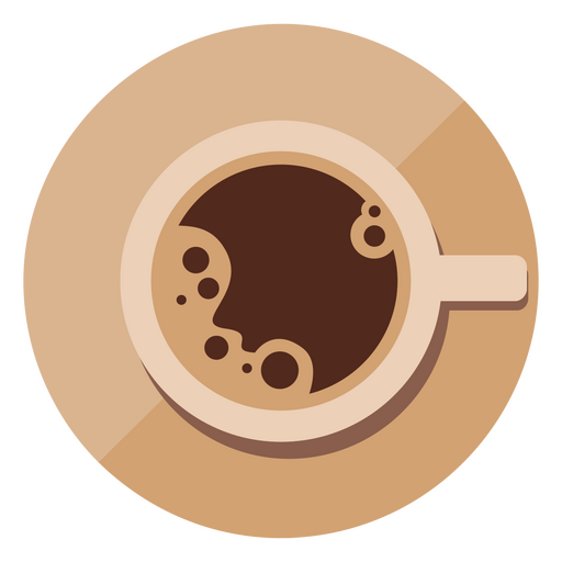 Ícone de visualização superior da xícara de café Desenho PNG