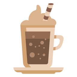 Coffee with a straw  PNG Design