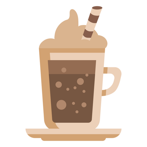 Café con pajita Diseño PNG