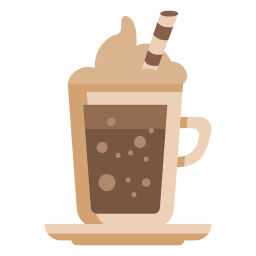 Coffee with a straw  PNG Design
