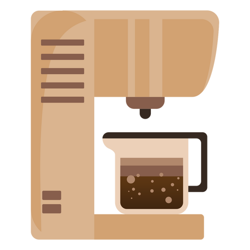 Coffee maker icon flat brown PNG Design