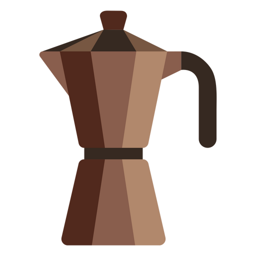 Icono de cafetera marrón italiano Diseño PNG