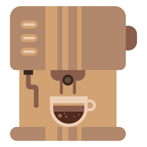 Icono de máquina de café plano Diseño PNG