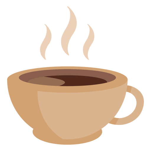 Tasse Kaffee braun flach PNG-Design