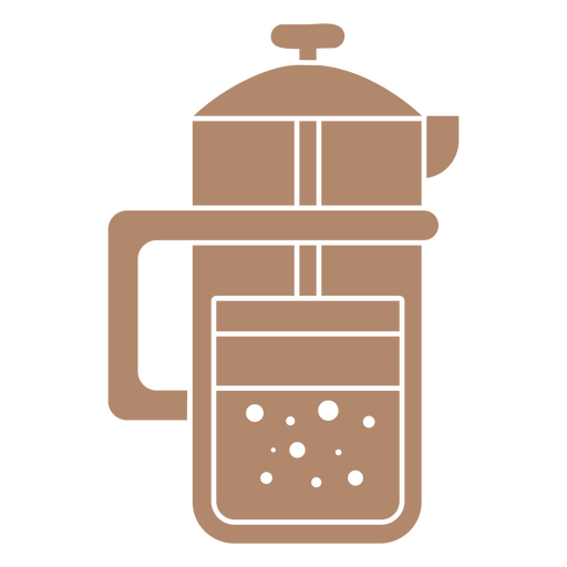 French press coffee maker icon brown PNG Design