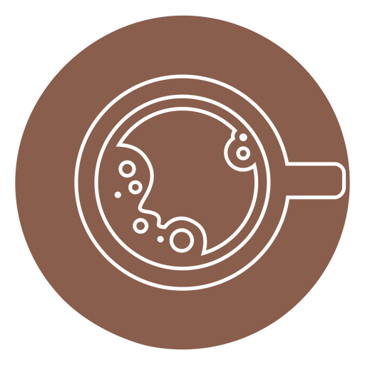 Icono de taza de café sobre un fondo marrón Diseño PNG
