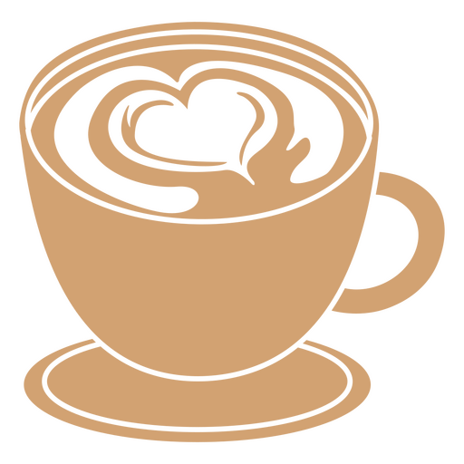 Cup of coffee with a heart on it barista PNG Design
