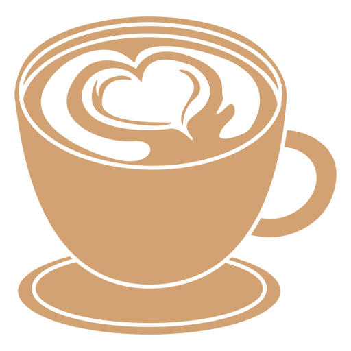 Taza de café con un corazón barista Diseño PNG