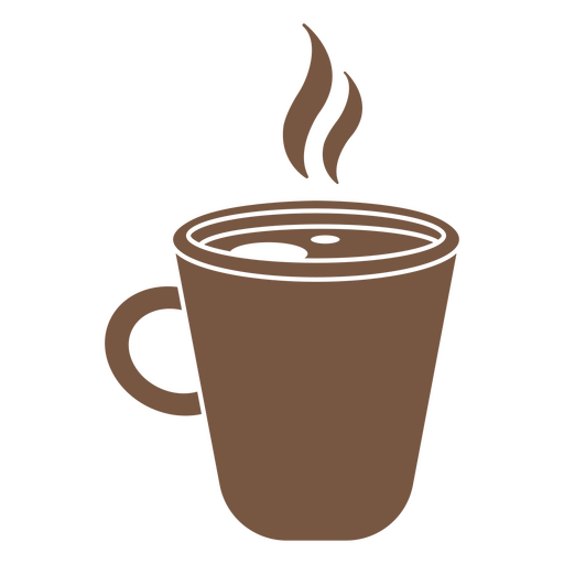 Cup of hot coffee brown PNG Design
