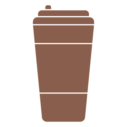 Taza de café marrón para llevar. Diseño PNG