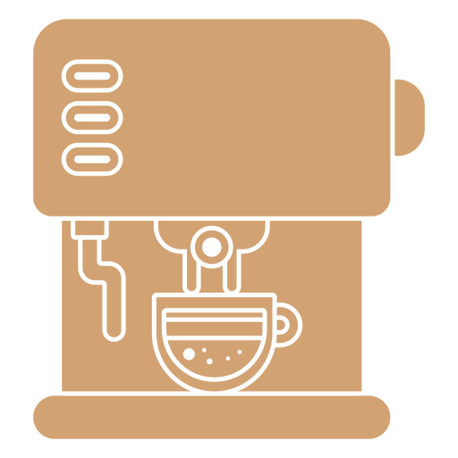 Icono de máquina de café bronceado Diseño PNG