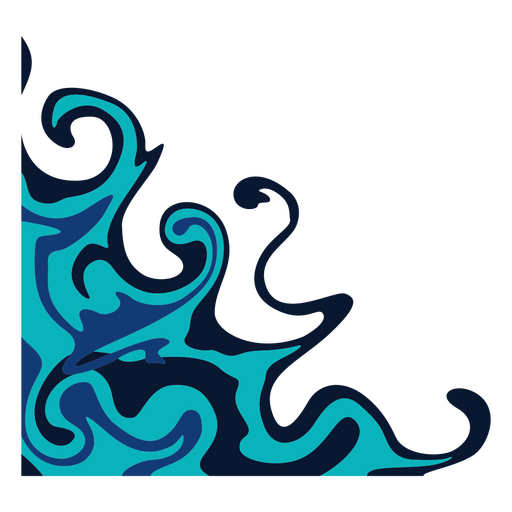 Blaues und schwarzes Wellendesign PNG-Design