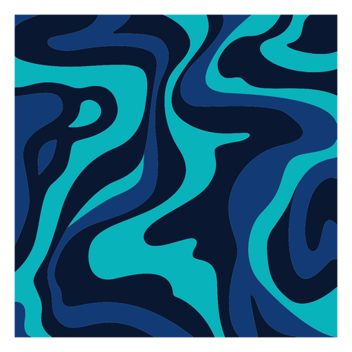 Patrón ondulado azul y negro. Diseño PNG