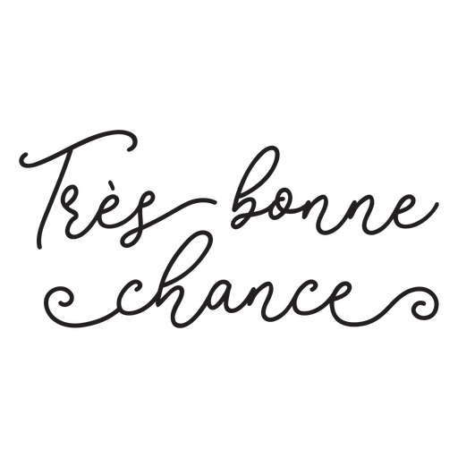 Design elegante de frase francesa para dar sorte Desenho PNG