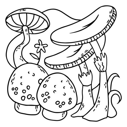 Ilustração de cogumelo caprichosa para amantes da natureza Desenho PNG
